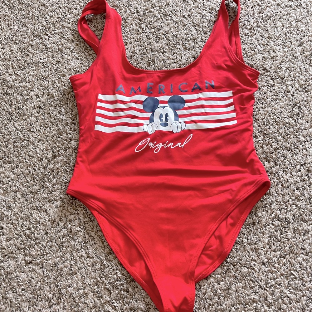 Mickey Mouse one piece bathing suit - red - small